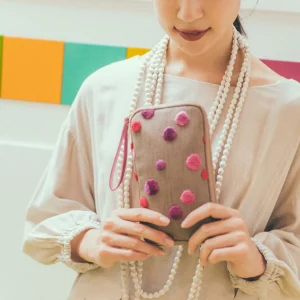 Koyaguchi Pile Fabric Pink Sparkle Small Drawer Pouch